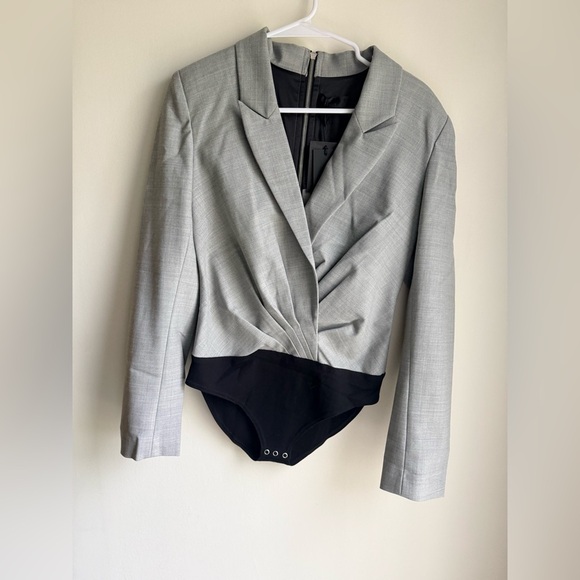 RtA Maryse Blazer Bodysuit In Gray-Size Medium - Picture 5 of 8